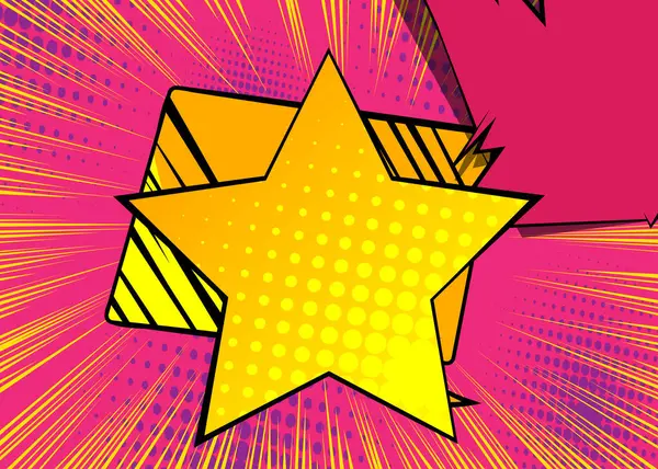 Çizgi film yıldızı, çizgi roman ödülü. Retro vektör çizgi romanları pop sanat tasarımı.