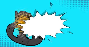 Çizgi film arkaplan animasyonu, çizgi roman arka plan videosu. Retro çizgi roman pop sanat tasarımı.