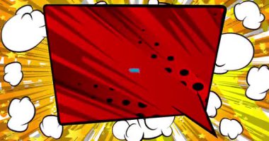 Çizgi film arkaplan animasyonu, çizgi roman arka plan videosu. Retro çizgi roman pop sanat tasarımı.