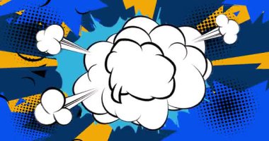 Çizgi film boş konuşma balonu, çizgi roman videosu. Retro çizgi roman pop sanat animasyonu.