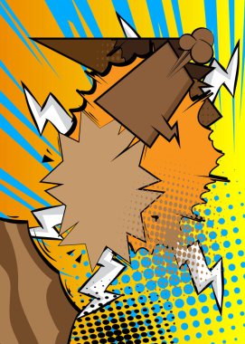 Çizgi film afişi arka planı, çizgi roman arkaplanı. Retro vektör çizgi romanları pop sanat tasarımı.