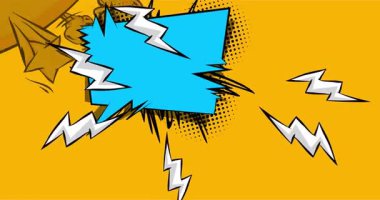 Çizgi film arkaplan animasyonu, çizgi roman arka plan videosu. Retro vektör çizgi romanları pop sanat tasarımı.