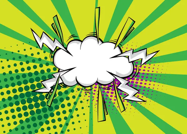 Modern yaratıcı pop sanatı enerjik çizgi roman tarzı arka plan. Çizgi film efektleri patlama tasarımı.