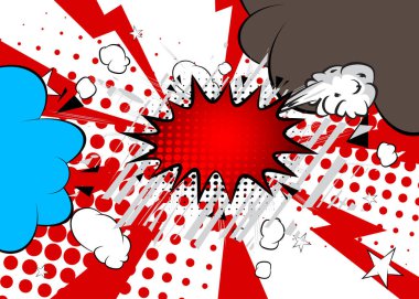 PrintModern yaratıcı pop sanatı enerjik çizgi roman tarzı arka plan. Çizgi film efektleri patlama tasarımı.