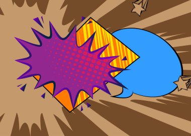 Modern yaratıcı pop sanatı enerjik çizgi roman tarzı arka plan. Çizgi film efektleri patlama tasarımı.