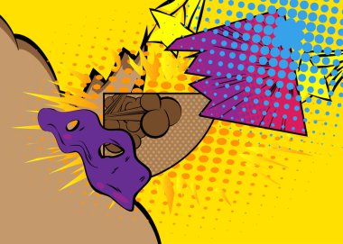 Modern yaratıcı pop sanatı enerjik çizgi roman tarzı arka plan. Çizgi film efektleri patlama tasarımı.