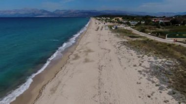 Yunanistan 'ın Korfu adasındaki Almiros plajının muhteşem manzarası