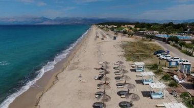 Yunanistan 'ın Korfu adasındaki Almiros plajının muhteşem manzarası