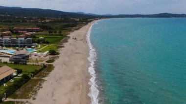 Yunanistan 'ın Korfu adasındaki Almiros plajının muhteşem manzarası