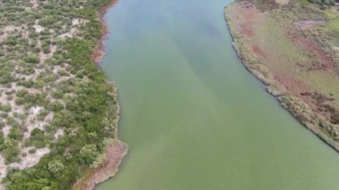 Antinioti Gölü 'nün korfu, Yunan insansız hava aracı görüntüsü