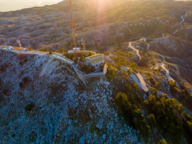Yunanistan 'ın Korfu kentindeki Pantokrator Dağı' nın Panoramik Manzarası