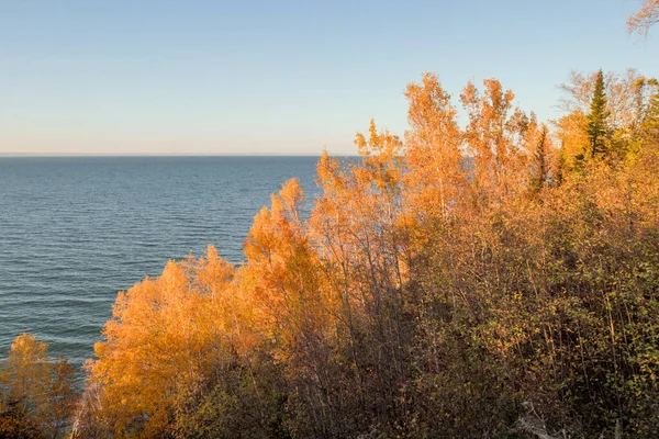 golden colors overlooking lake superior from the levitts