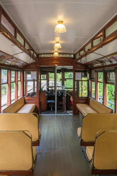 Binnenkant Van Como Harriet Lijn Historische Trolley Auto Het Zuiden — Stockfoto