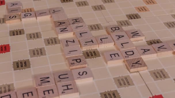 Scrabble Spel Close Timelapse — Stockvideo