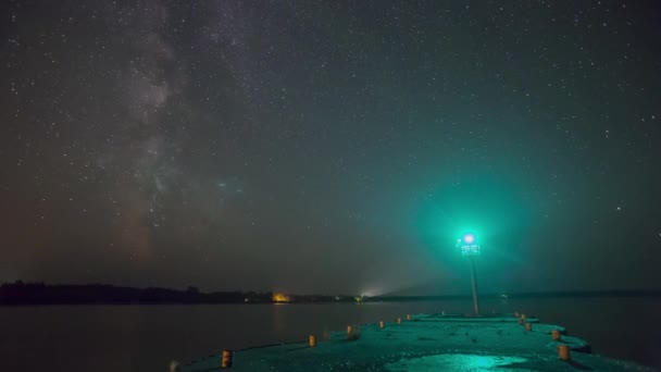 Wide Angle Shot Perseid Meteor Shower Milky Way Cornucopia Wisconsin — Vídeo de Stock