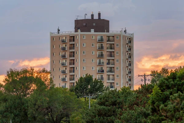 Central High Rise Apartments Summer Sunse Stock Image