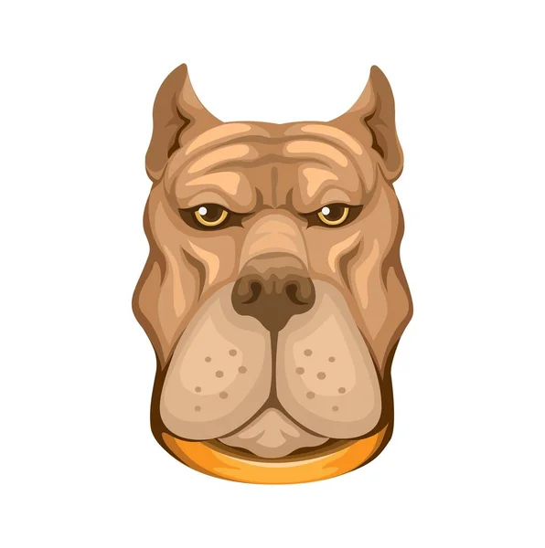 Pitbull Dog Head Animal Collection Character Cartoon Illustration Vector — Stock Vector