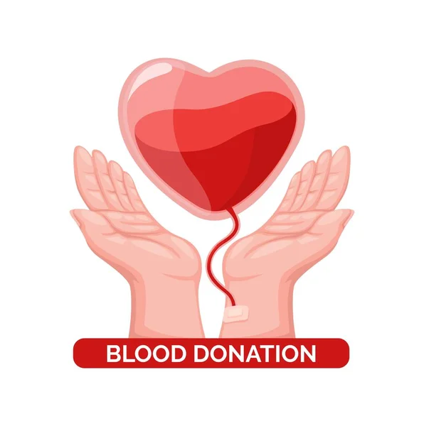 Bloed Donatie Hand Symbool Liefdadigheid Cartoon Illustratie Vector — Stockvector