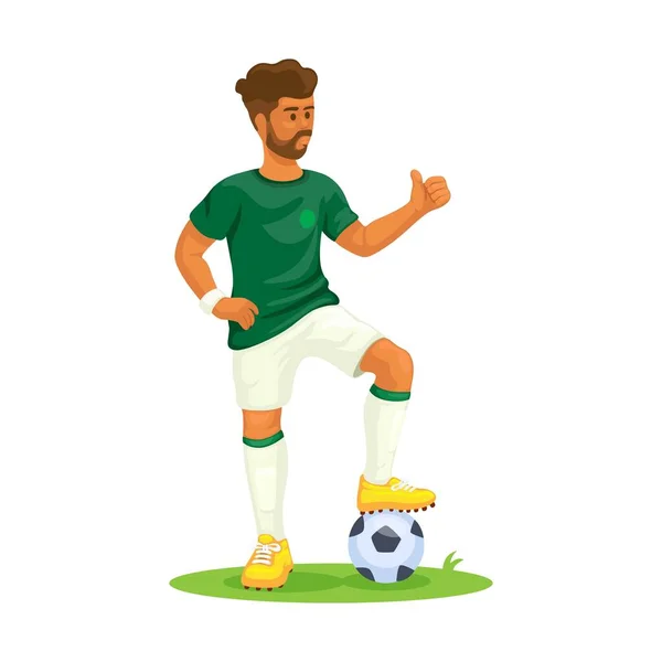 Saudi Arabischer Fußball Uniform Kostüm Cartoon Charakter Illustration Vektor — Stockvektor