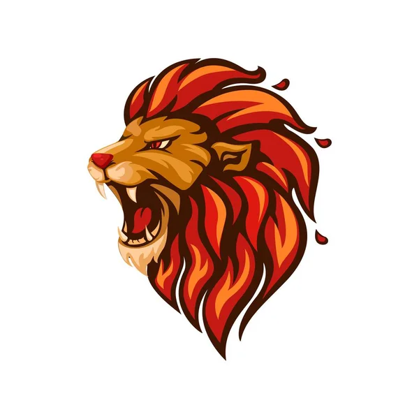 Lion Head Mascot Λογότυπο Σύμβολο Εικονογράφηση Διάνυσμα — Διανυσματικό Αρχείο