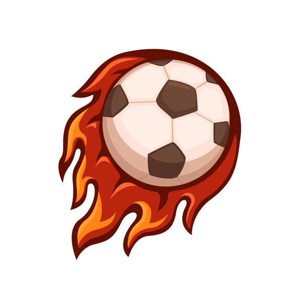 Bola Futebol Fogo Esporte Mascote Logotipo Símbolo Desenho Animado Ilustração — Vetor de Stock
