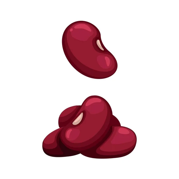 Red Beans Atau Red Kidney Beans Simbol Sayuran Set Gambar - Stok Vektor