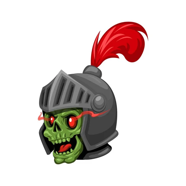 Zombie Usa Capacete Knight Undead Medieval Army Mascot Cartoon Vector — Vetor de Stock