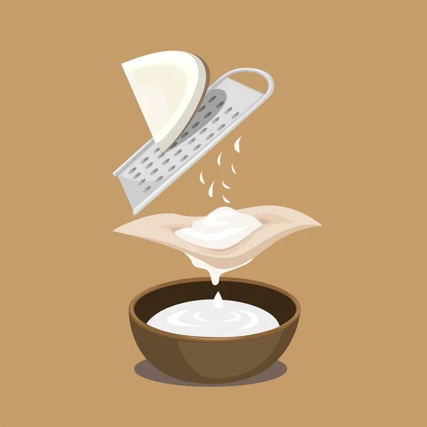 Kokosmilch Prozess Traditionelle Lebensmittelzutat Informationen Symbol Cartoon Illustration Vektor — Stockvektor