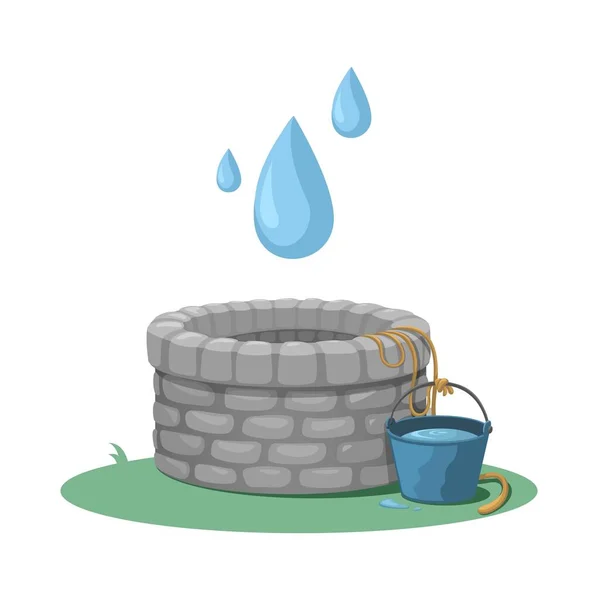 Καλά Νερό Σύμβολο Cartoon Εικονογράφηση Διάνυσμα — Διανυσματικό Αρχείο