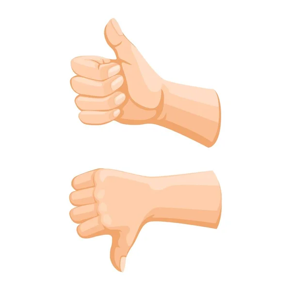 Tangan Thumbs Gesture Simbol Gambar Kartun Vektor Stok Vektor