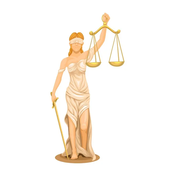 Lady Justice Figur Charakter Gesetz Maskottchen Symbol Illustration Vektor — Stockvektor