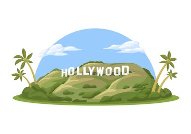 Hollywood İşareti Los Angeles Tarihi Eserler Vektörü