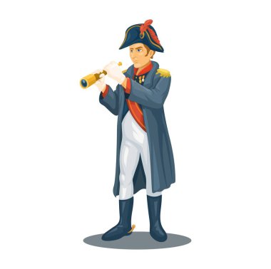 Napoleon Bonaparte Fransız Tarihi Karakter Çizim Vektörü