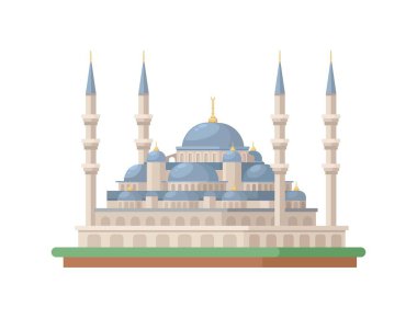 Mavi Cami İstanbul Türkiye Düz Tasarım Vektörü