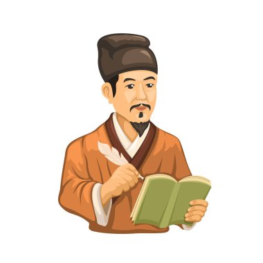 Wu Cheng 'en bir romancı ve Ming Hanedanlığı' nın şairi, Çin Halk Romanları 'nın Batı Resimlerine Yolculuk Vektörü.