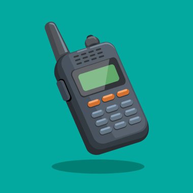 Telsiz Telsiz Aygıtı Çizgi Film Çizim Vektörü