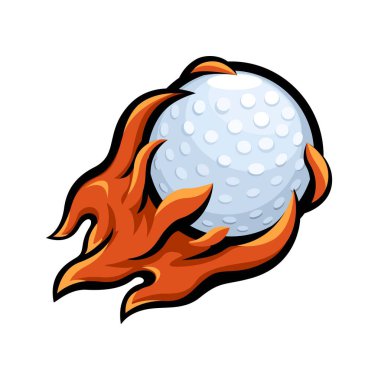 Ateş Golf Topu Logosu Görüntü Vektörü