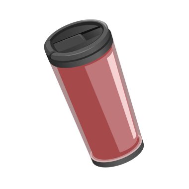 Kırmızı İzole Tumbler Çizim Vektörü