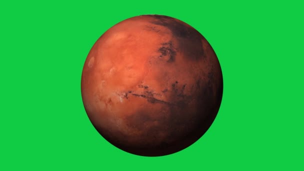 Mars Planet Green Screen Mars Kosmosie Zielony Ekran Mars 3840 — Wideo stockowe