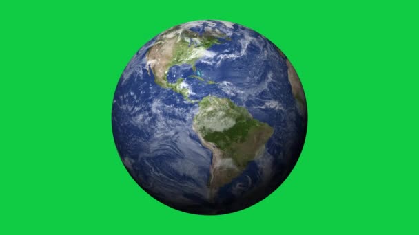 Зеленый Экран Планеты Земля Космосе Зеленый Экран Земля 3840 2160 — стоковое видео
