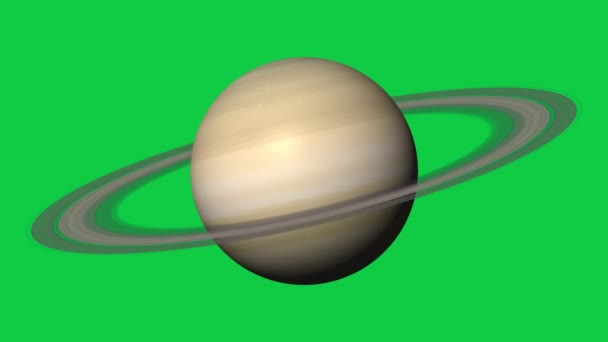 Saturn Planet Green Screen Saturn Kosmosie Zielony Ekran Saturn 3840 — Wideo stockowe