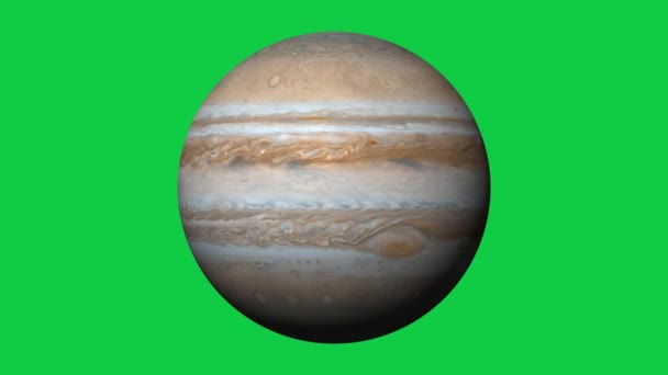 Jupiter Planet Green Screen Jupiter Space Green Screen Jupiter 3840 — Vídeo de Stock