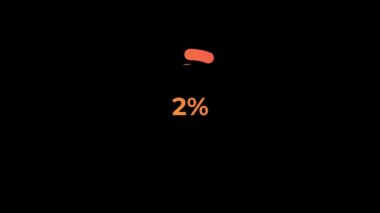 Çember yüzde diyagramları Fen Bilimi Gelecek Yükleme Çemberi. Aktarım İndirme Animasyonu Orange bilim efektiyle% 0-100 yükleniyor.