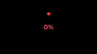 Circle percentage diagrams Science Futuristic Loading Circle Ring. Loading Transfer Download Animation 0-10% in Red science effect.