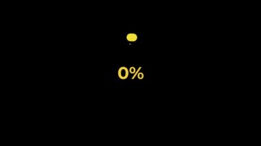 Circle percentage diagrams Science Futuristic Loading Circle Ring. Loading Transfer Download Animation 0-20% in Yellow science effect.