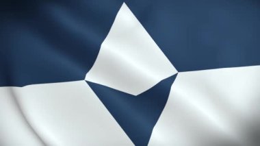Antarktika bayrağı sallanıyor. Antarktika rüzgarda dalgalanan bayrak. Antarktika 'nın ulusal bayrağı. Antarktika 'nın kusursuz döngünün işareti