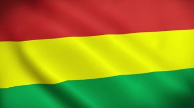 Bolivya 'nın 4K Ulusal Animasyon İşareti, Bolivya bayrağı, Bolivya Bayrağı dalgalanması, Bolivya' nın ulusal bayrağı.