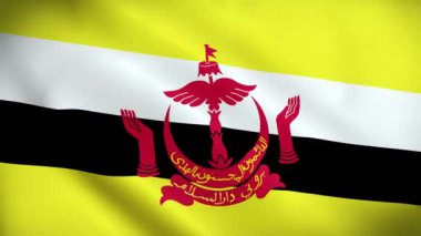 Brunei Darussalam bayrağı dalgalanması, mükemmel döngü, 4K video arkaplan, resmi renkler, Ulusal Brunei Darussalam bayrak animasyonu 4k en iyi seçim ve görüntüler için takım elbise