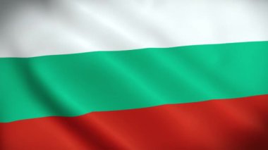 Bulgar bayrağının animasyonu. 4 bin. Bulgaristan bayrağı dalgalanıyor, Bulgaristan Cumhuriyeti bayrağı canlandırıyor