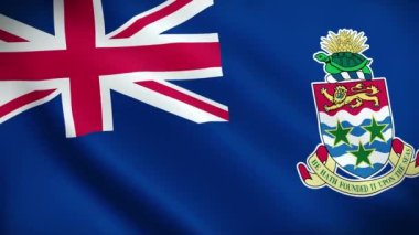 Cayman Adaları bayrağı dalgalanması, mükemmel döngü, 4K video arka plan, resmi renkler, National Cayman Adaları bayrak animasyonu 4k en iyi seçenek ve giysi